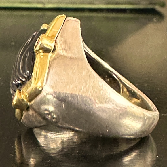 WOW POSHMARK Authentic David Yurman 18K  Gold Carved Onyx & Ruby Quatrefoil Ring - Picture 7 of 11